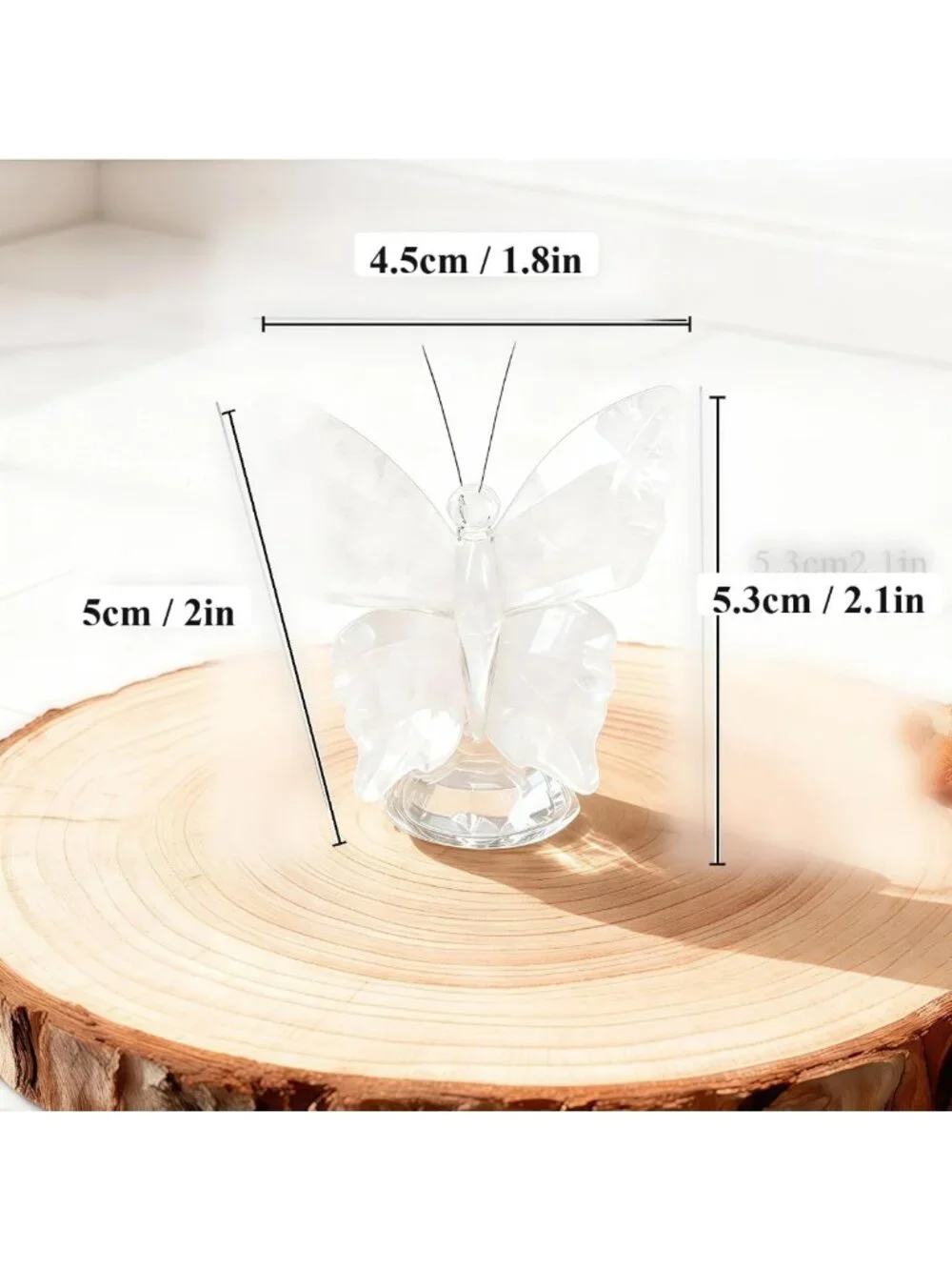 6 Pack Crystal Butterfly Figurines - K9 Glass Decor with Gift Box, Home Accent